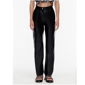 Wilfred (Aritzia) Melina Soft Vegan Leather Straight Leg High Rise Pant